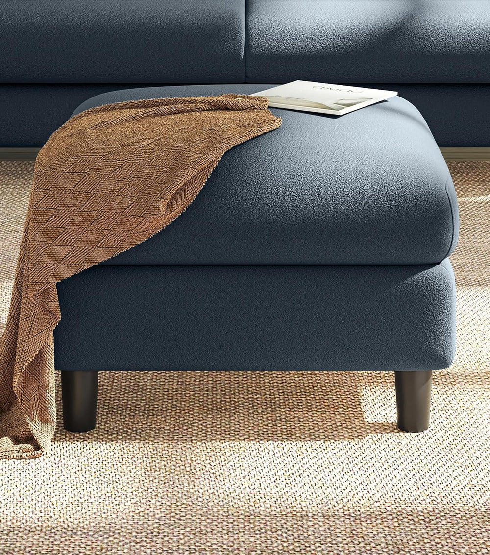 Welzona Teddy Storage Ottoman, 26.7"Large Living Room Ottoman, Coffee Ta...