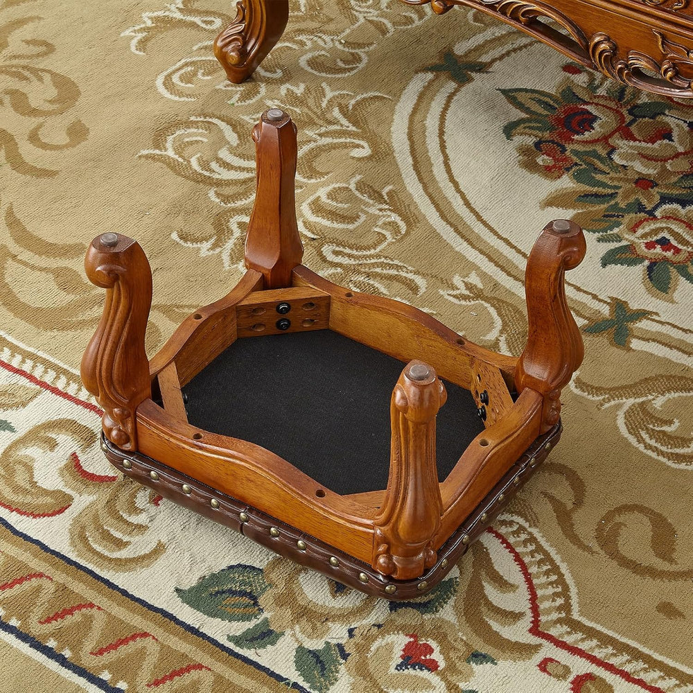 Foot Stool Ottoman Foot Rest Microfiber Leather Upholstered Footstool for Sof...