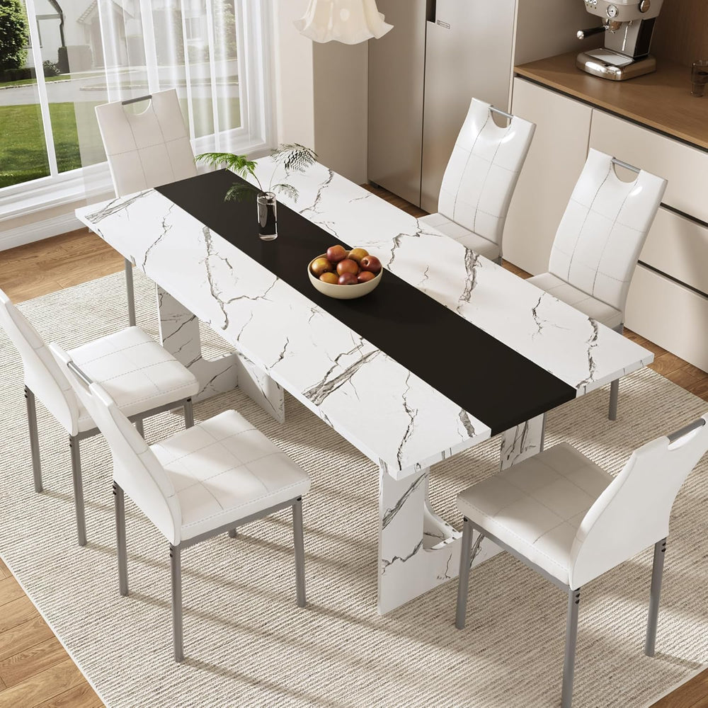 St.Mandyu 71 Inch Rectangle Dining Table for 4-8 People, Long Kitchen Dinner ...