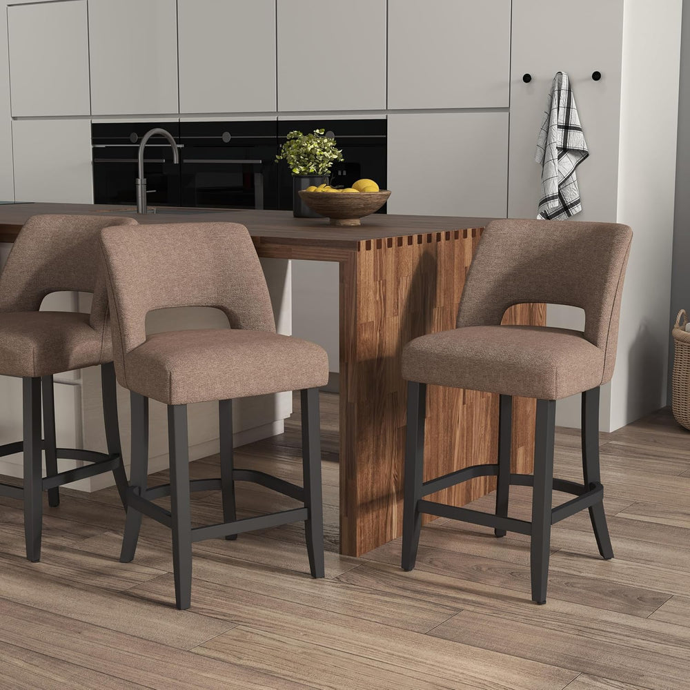 VKNOW Bar Stools Set of 2, 26" Upholstered Counter Height Bar Stools