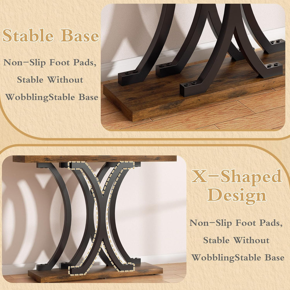 JUSTOGO 43.3" Console Table for Entryway, Industrial Sofa Table Entryway...