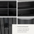 WERMO 71’’ Black Sideboard Cabinet with Doors and Shelves - Black Cabinet for Living Room, Bedroom, Entryway and Office Credenza. Kitchen Buffet, Modern Media Console Table with Storage (Black Oak)