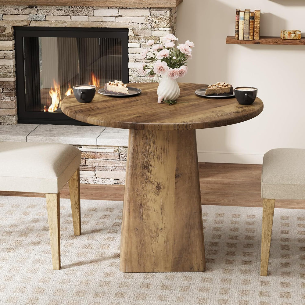 Tribesigns 31.5-Inch Round Dining Room Table for 2-4, Farmhouse Small Kitchen...