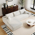 Eafurn Oversized L-Shaped Modular Sectional Sofa with Chaise, Fluffy Corduroy Upholstered Boneless Couch with Deep Seat, Minimalist Flexible Combination for Living Room | Breathable material, Full Foam, Anti-slip
