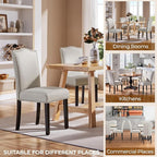 Yaheetech Dining Chairs Set of 4 Modern Kitchen Chairs with Fabric Upholstered Seat and Solid Wood Legs for Home Kitchen, Beige