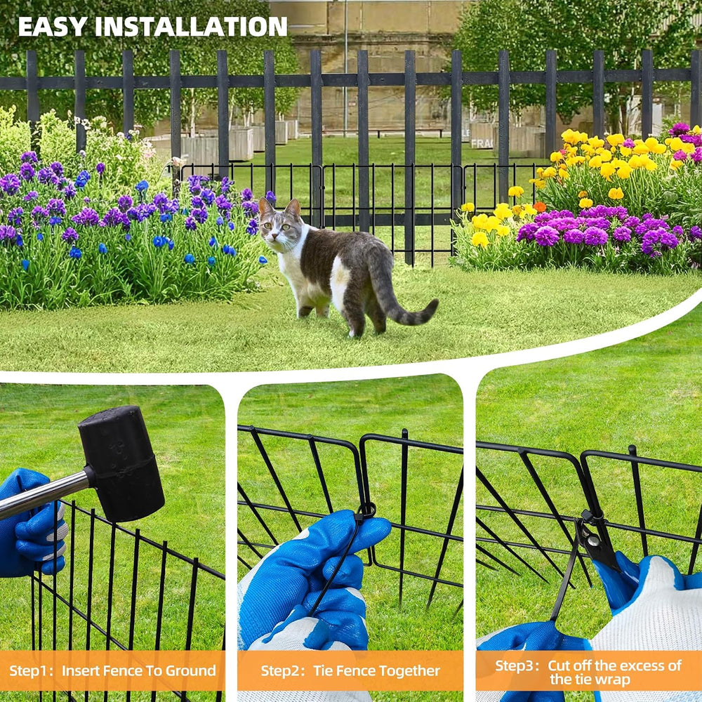 KYATE Garden Fence Animal Barrier, 30 Panels No Dig Fence 42.5ft(L) x13in(H),...