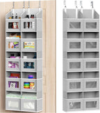 Simple Houseware Extra Large Heavy Duty 10 Pockets Over the Door Organizer | 80 lbs Capacity for Pantry, Closet, Bathroom, 5 Clear Window Pockets