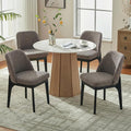 VKNOW Wooden Dining Chairs Set of 4, Upholstered Dining Room Chairs with Rubberwood Legs and Padded Seats, Kitchen Chairs for Restaurant Kitchen Living Room, Brown