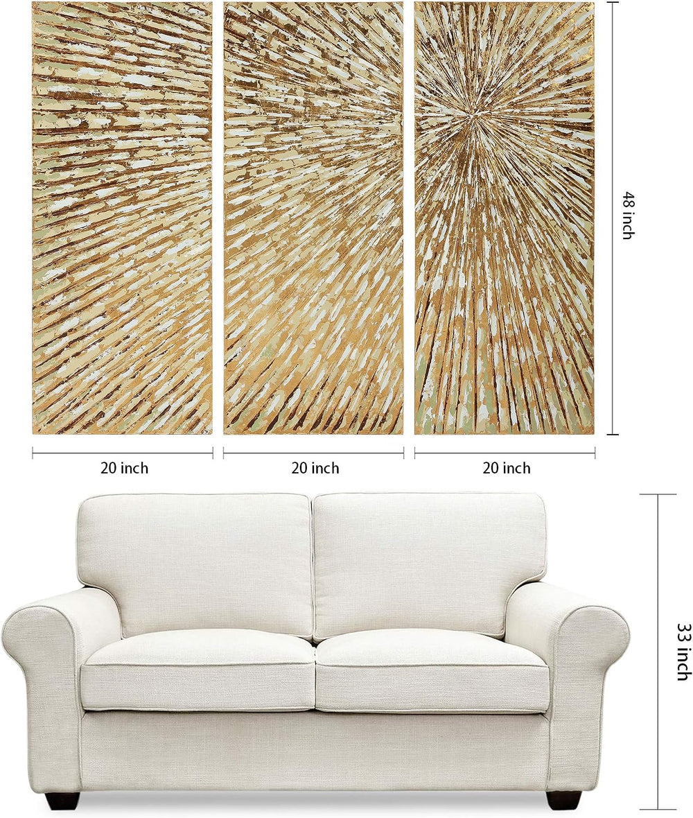 Empire Art Direct Gold Wall Art Textured Hand Painted Canvas by Martin Edward...