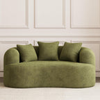 69" Curved Loveseat Sofa for Living Room, Modern Chenille Love Seat Cloud Couch, Luxury Plush Extra Deep Oversized Sofa for Small Spaces, Bedroom, Apartment‌, No Assembly Required, Green
