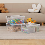 Citylife 17 QT Plastic Storage Bins with Latching Lids Stackable Storage Containers for Organizing Large Clear Storage Box for Garage, Closet, Kitchen, 8 Packs