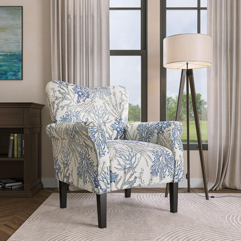 BELLEZE Modern Accent Chair for Living Room, High Back Linen Armchair with Wo...