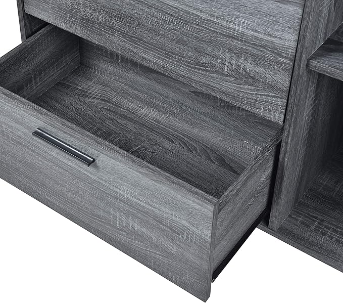 Merax Sideboard Buffet Accent Storage Cabinet with Two Drawers for Living Room, Entryway, Kitchen or Hallway, Grey