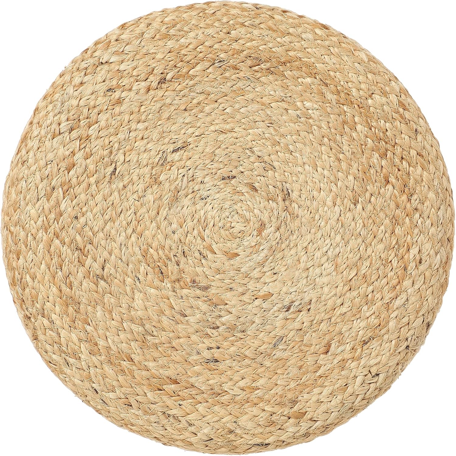 · REDEARTH · Jute Braided Pouf Ottoman - Cylinder Pouffe Foot Stool - Teal | Jute, 14.5"x14.5"x16"; Braided Accent Sitting, Doubles as Foot Rest; Great for Living Room, Patio, Outdoor, Bedroom