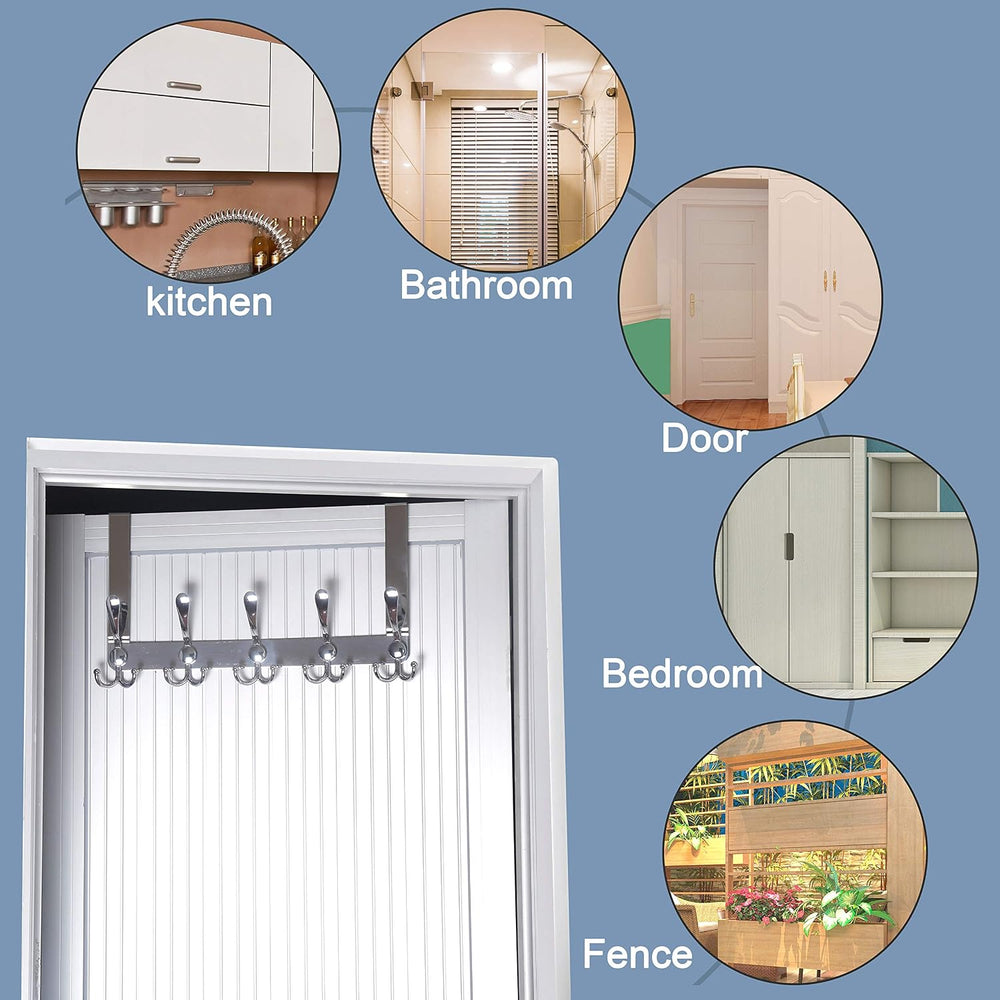 SKOLOO Over The Door Hook - for Doors up to 1-3/4'' Thickness, Pack o...