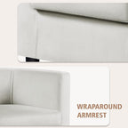 Yaheetech Velvet Accent Chair, Modern and Comfortable Armchairs, Upholstered Barrel Sofa Chair for Living Room Bedroom Waiting Room, Beige