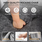 Rocking Chair with Airbag, Comfy Modern Reading & Nursing Nursery Rocking Chair Indoor, Cozy Upholstered Glider Rocker Chairs for Living Room Bedroom Offices, (Chenille, Dark Grey)