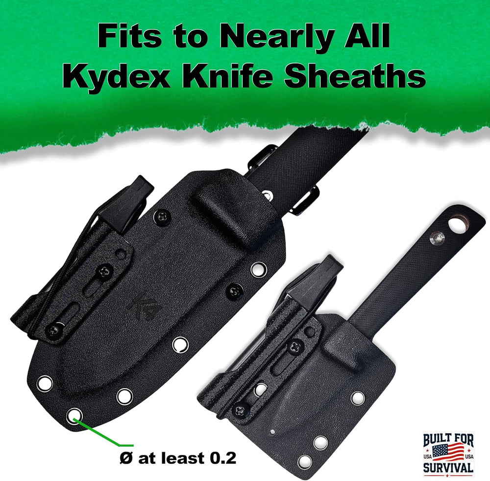 Fire Steel Holder for Kydex Sheath With Fire Starter Kit, Camping Essentials,...