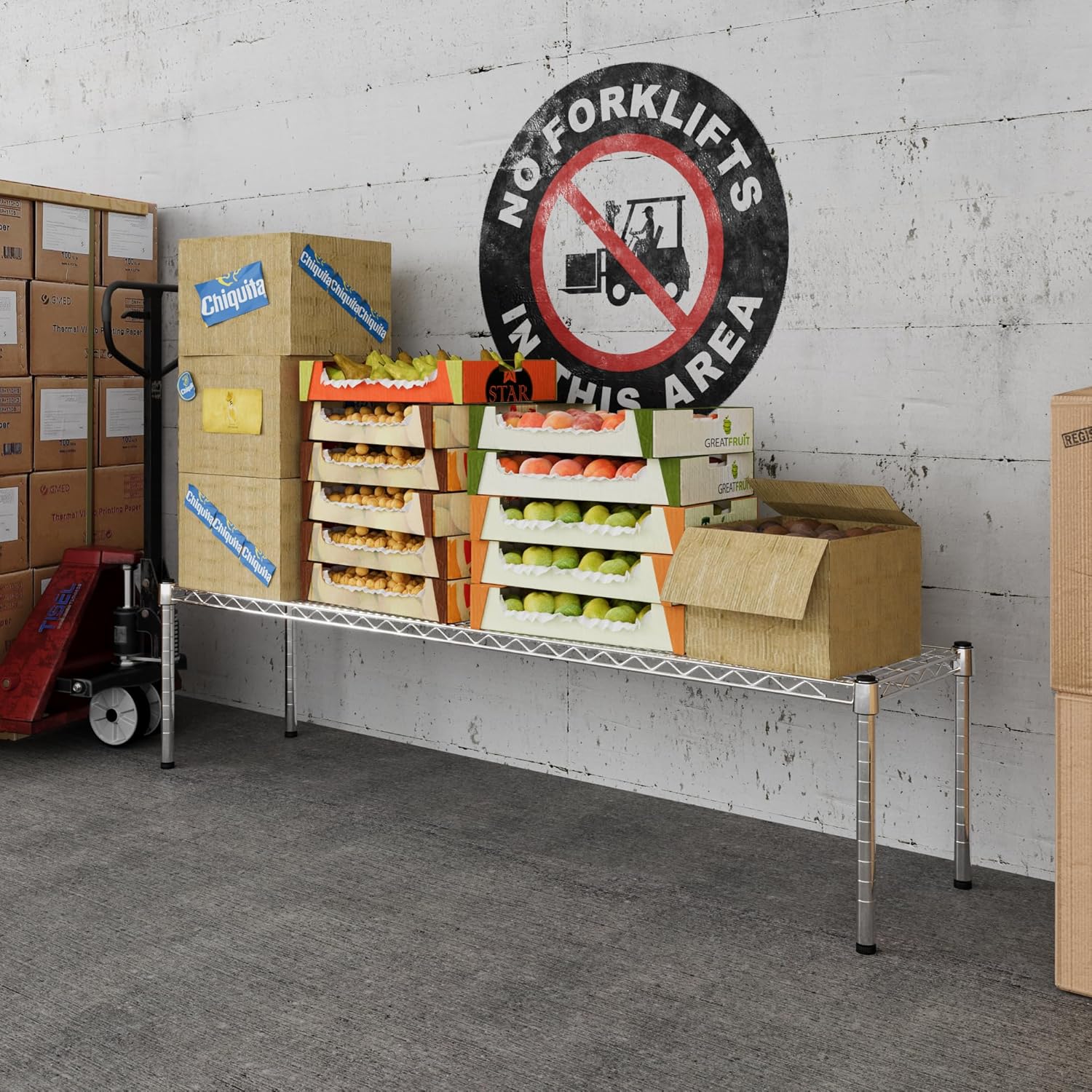 14" Deep x 60" Wide x 14" Height Wire Shelving Kit | 1-Tier | NSF Commercial Storage Rack Unit