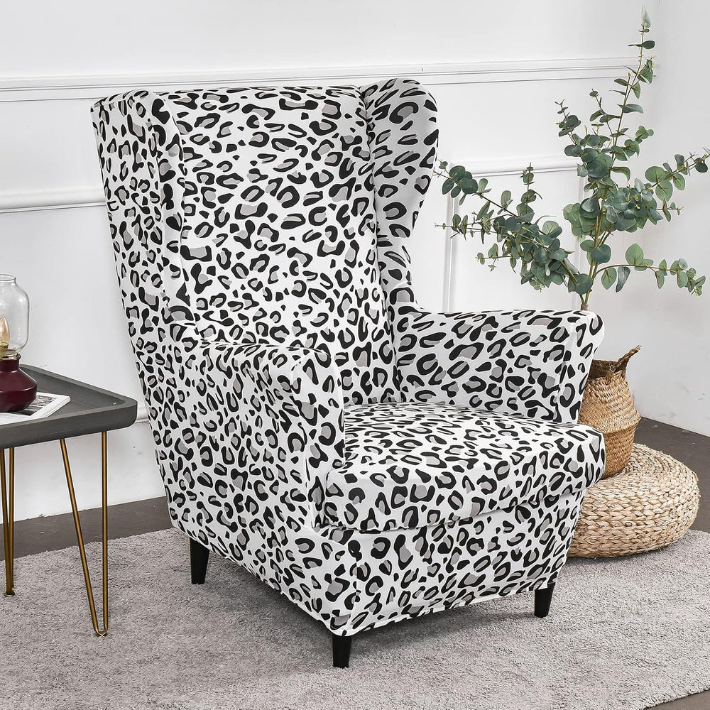 Wing Chair Slipcover, 2-Piece Printed Wingback Chair Cover