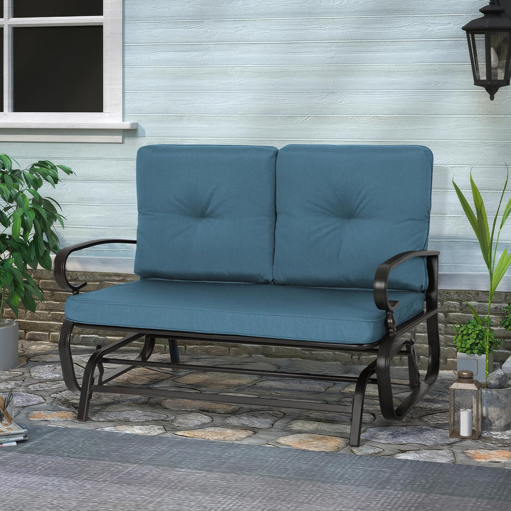 Crownland Outdoor Patio Glider Chair, Rocking Glider Bench for 2 Person, Porc...