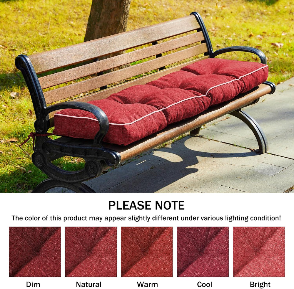 IPYNBAP Bench Cushion, 42 x 16 Inch Patio Furniture Cushions with Durable Tie...