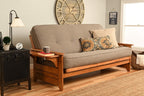 Kodiak Phoenix Futon Sofa Bed with Wooden Frame and Linen Stone Mattress, Convertible Futon Couch Bed and Full Size Futon for Living Room, Barbados