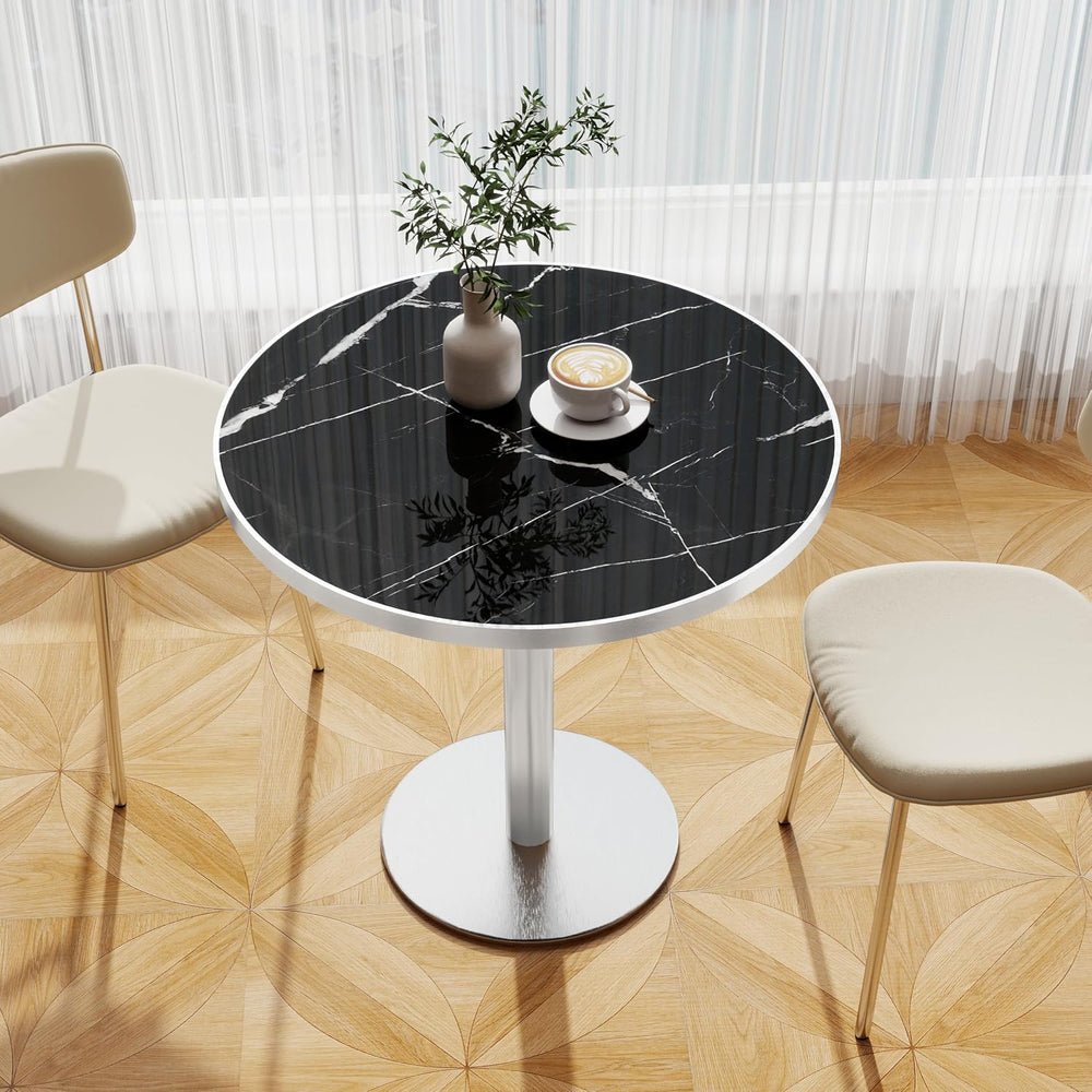 31.5" Tulip Table, Small Round Dining Table with 1.2" Thick Sintere...