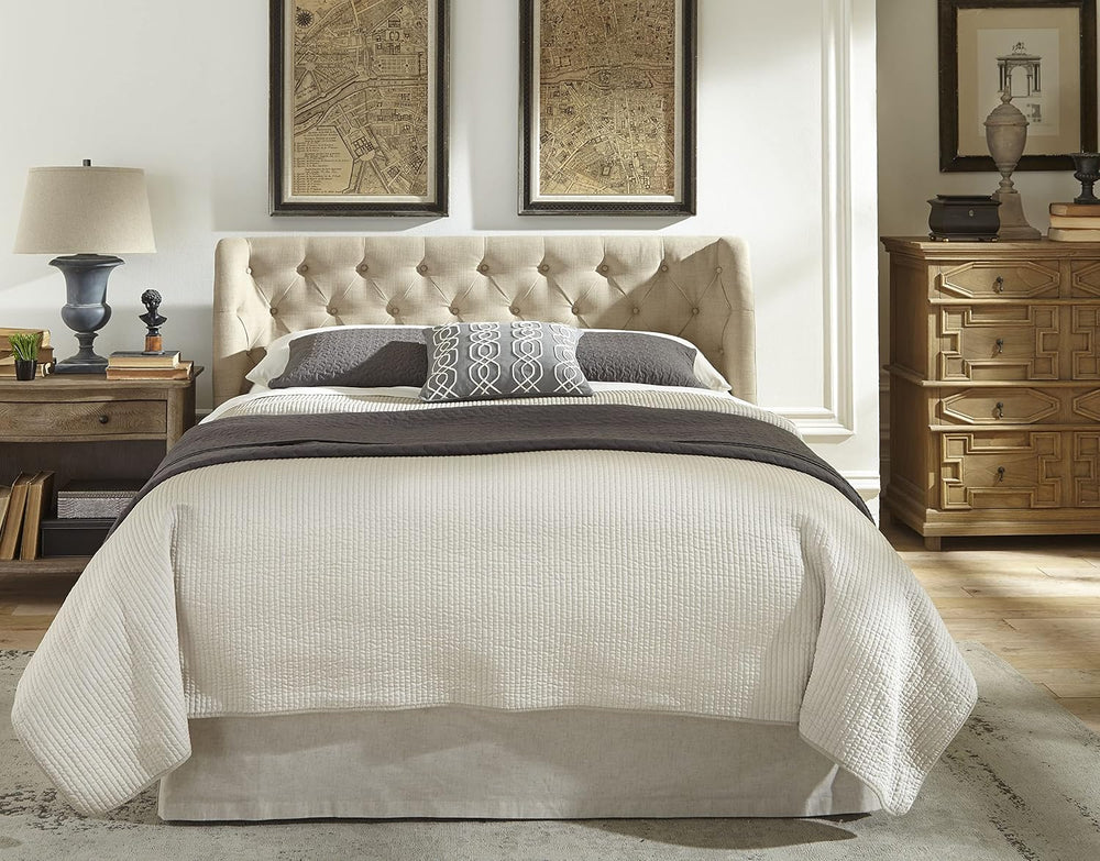 Modus Furniture Geneva Levi Tufted Headboard, Toast Linen, Full