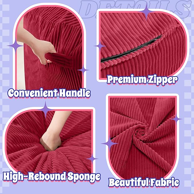 HABUTWAY 4FT Bean Bag Chair,Giant Bean Bag Chairs for Adults,Big Bean Bags wi...