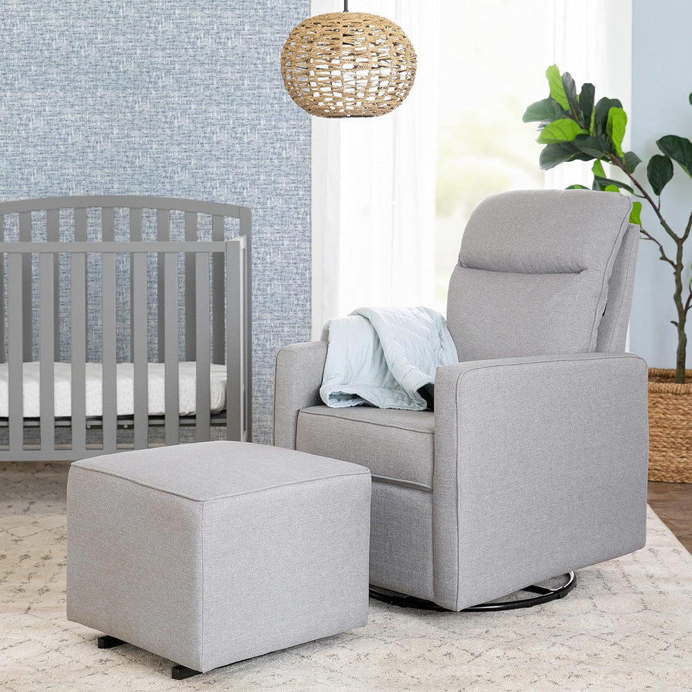 DaVinci Universal Gliding Ottoman in Misty Grey, Greenguard Gold & CertiP...