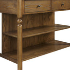 Crosley Furniture Roselyn Traditional Kitchen Island Breakfast Bar Table, Counter-Height Dining, Brown/White Marble