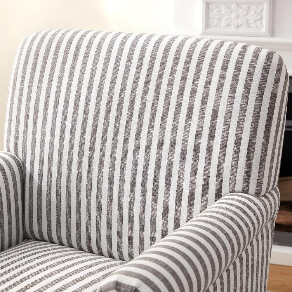 HUIMO Linen Fabric Accent Chair, Mid-Century Modern Upholstered Armchair with...