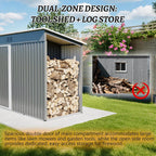 4'x10' Metal Shed Outdoor Storage Shed,Metal Steel Utility Tool Shed Storage House with Double Lockable Doors and Air Vent for Backyard Garden Patio Lawn Gray