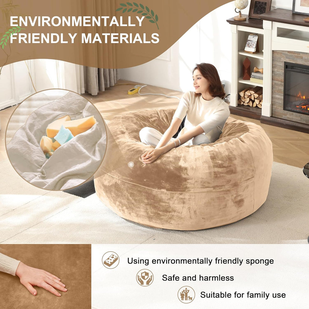 Bean Bag Chair for Adults Soft Comfy Bean Bag for Adults, Cozy Reading Chair,...