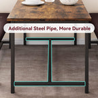 IDEALHOUSE Dining Table Set for 4, Kitchen Table with Upholstered Bench, Rectangular Dining Room Table Set with 2 Benches, 3 Piece Kitchen Table Set for Small Space, Apartment, Studio, Rustic Brown