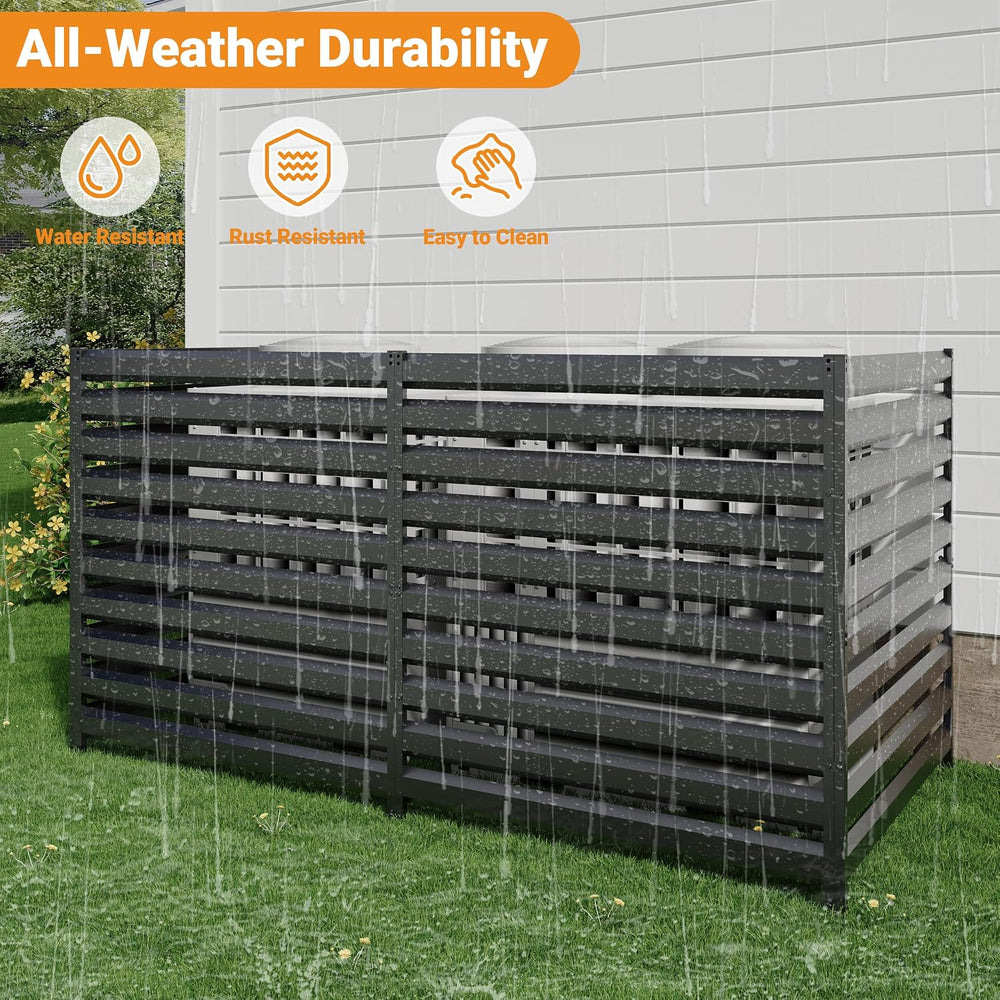 CJF 42" H x 38" W Metal Air Conditioner Fence, No Dig Outdoor Priva...