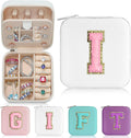 Parima Small Jewelry Box for Girls, Travel Initial Jewelry Boxes for Girls | Small Jewelry Organizer Box | Travel Jewelry Case Organizer | Mini Travel Jewelry Box - Letter I, White