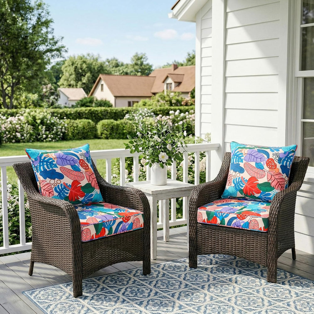 UNIKOME 22"x22"x3" Outdoor Chair Cushions Set - Waterproof Pat...