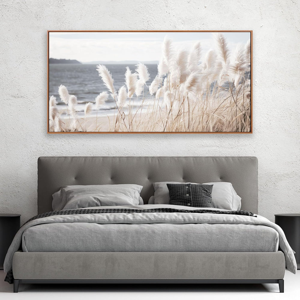 Wall Art Framed Artwork Decor Nature Canvas Art ReedSeascape Wall Decor for B...