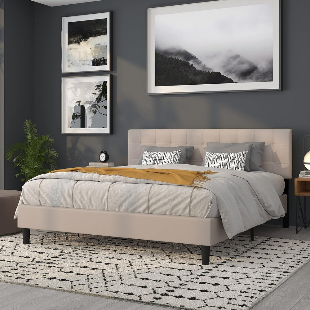 Flash Furniture Bedford Box Stitch Tufted Upholstered King Size Headboard in ...
