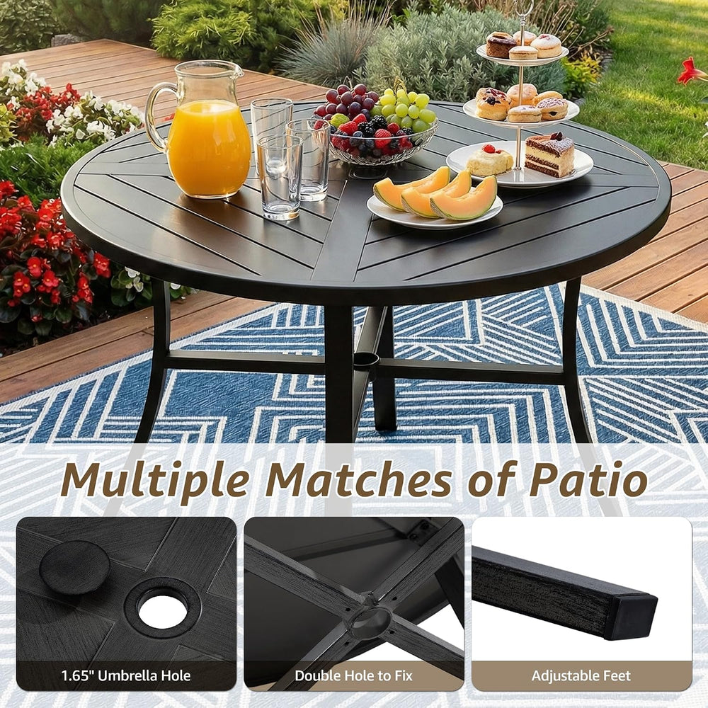 NATURAL EXPRESSIONS 5-Piece Patio Dining Set, Outdoor Swivel Rocking Chairs