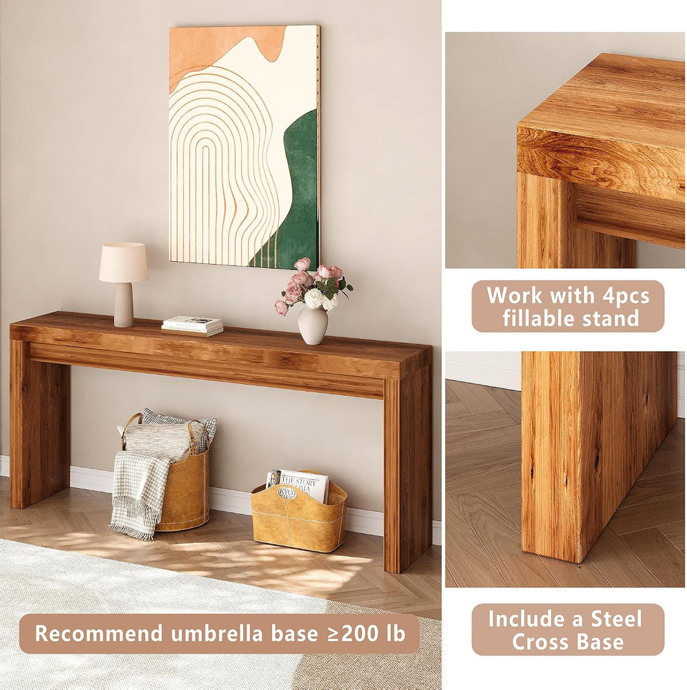 70 Inch Long Entryway Table, Narrow Console Table for Foyer Hallway Living Ro...