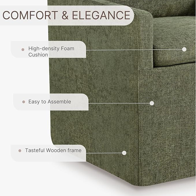 Upholstered Dining Chairs Set of 2, Washable Cover Modren Deskchair with 4 Casters & Hidden Storage for Dining Room, Living Room, Home Office, Green, 2 Box