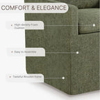 Upholstered Dining Chairs Set of 4, Washable Cover Modren Deskchair with 4 Casters & Hidden Storage for Dining Room, Living Room, Home Office, Green, 4 Box