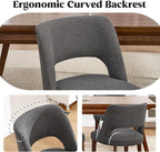 Dining Chairs Set of 2,Modern Dining Room Chairs with Thick Cushions,Upholstered Linen Fabric Kitchen Chairs for Kitchen Dining Room Darkgrey