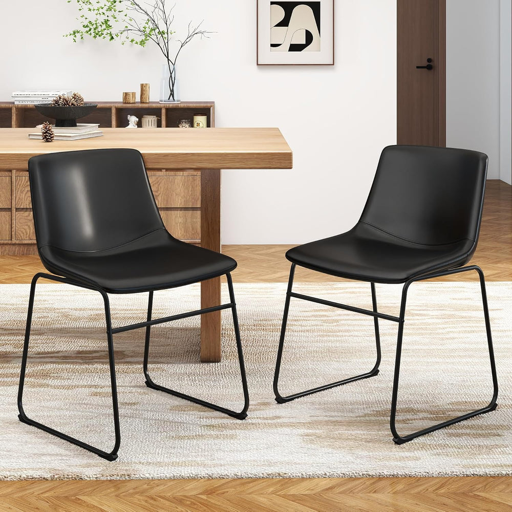 GOTMINSI Dining Chairs Set of 4, 18 Inch Modern Dinner Chairs, PU Leather Arm...
