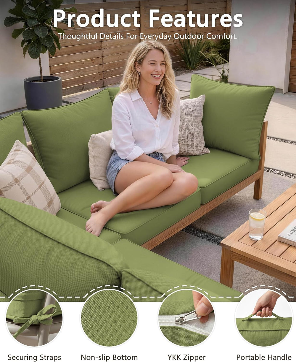 Outdoor Chair Cushion Set of 1, 19x19x4 Waterproof Fade Resistant