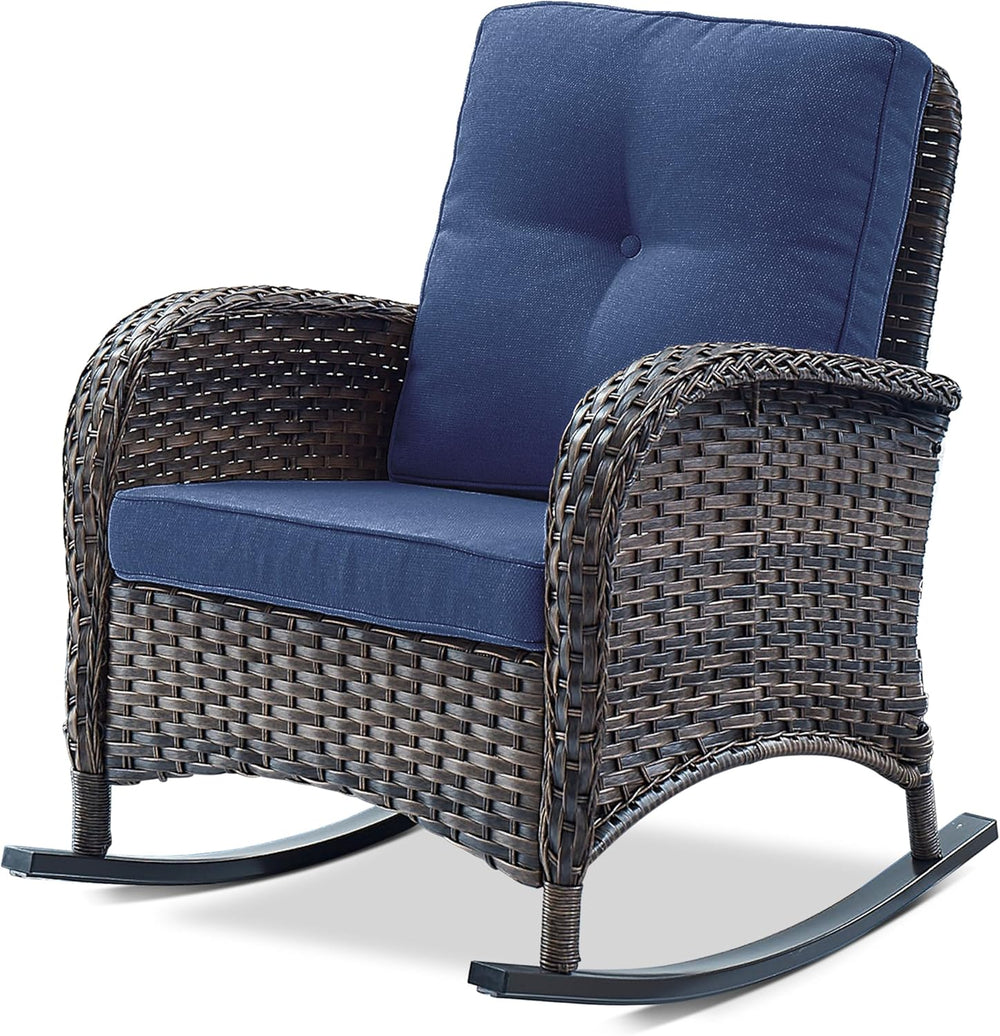 Belord Patio Rocking Chair Wicker Chair, 1 Piece Outdoor Rocking Chair Seatin...