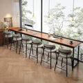 Bar Stools Set of 6 Counter Height Barstool Metal Kitchen Counter Height Bar Stool Island Chairs 26 Inch, Black/Light Grey